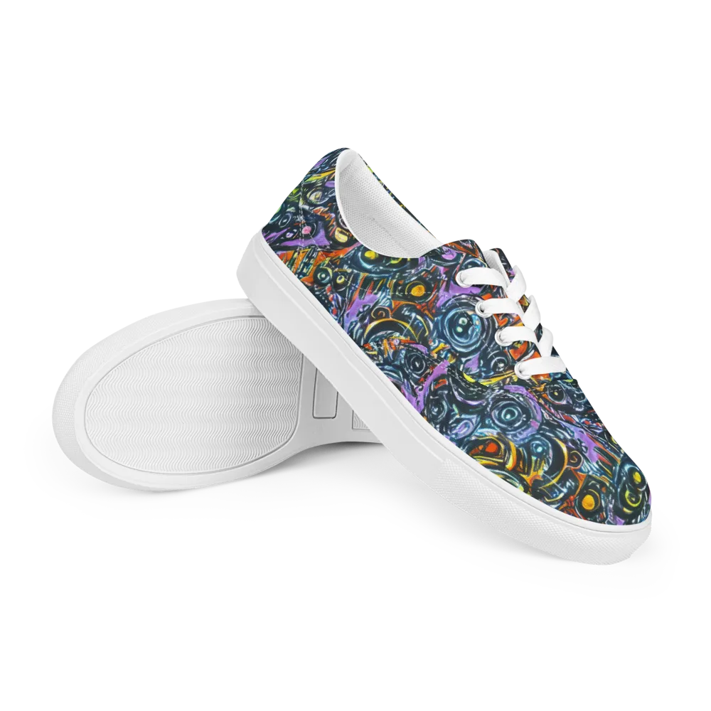 Luminous Static on Men's Lace-Up Canvas Shoes — Right Front