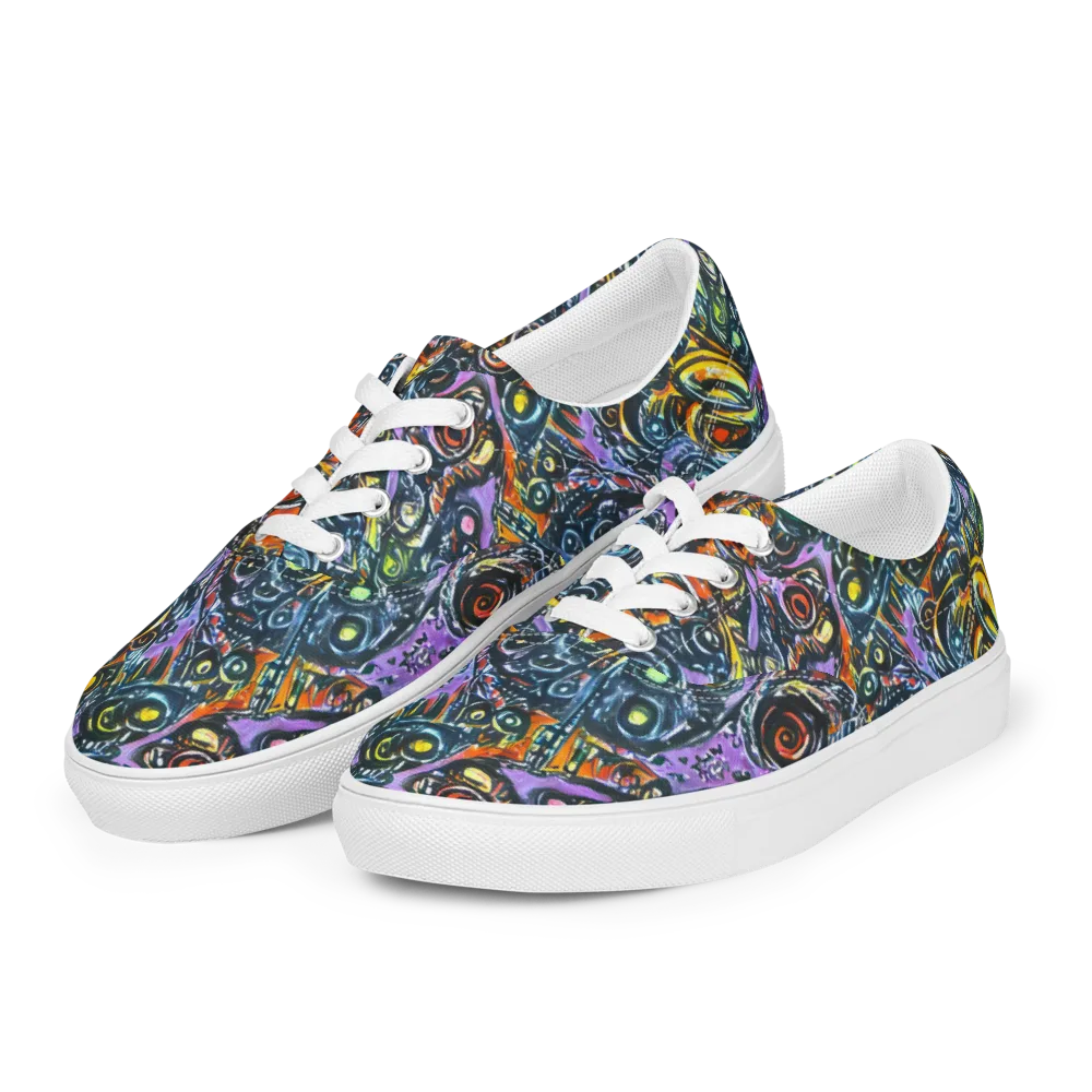 Luminous Static on Men's Lace-Up Canvas Shoes — Left Front
