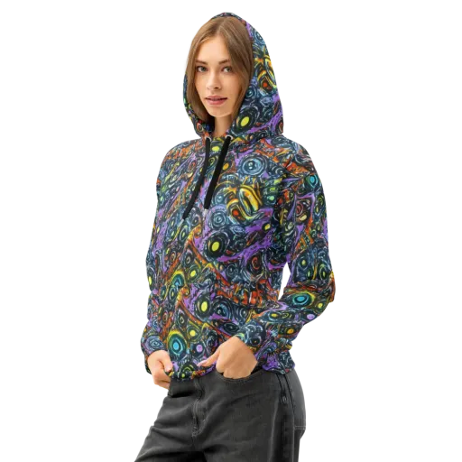 Luminous Static on a Cotton Hoodie