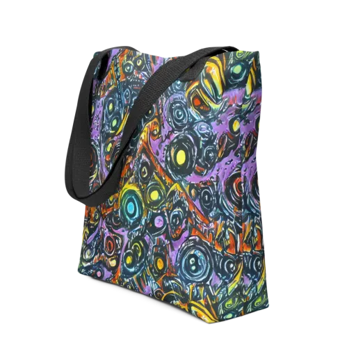 Luminous Static on a Tote Bag