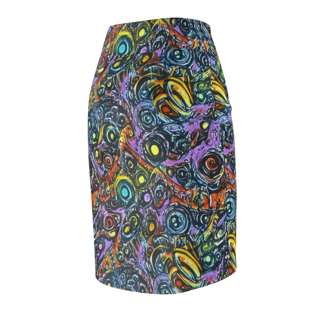 Luminous Static on Pencil Skirt — Back Side