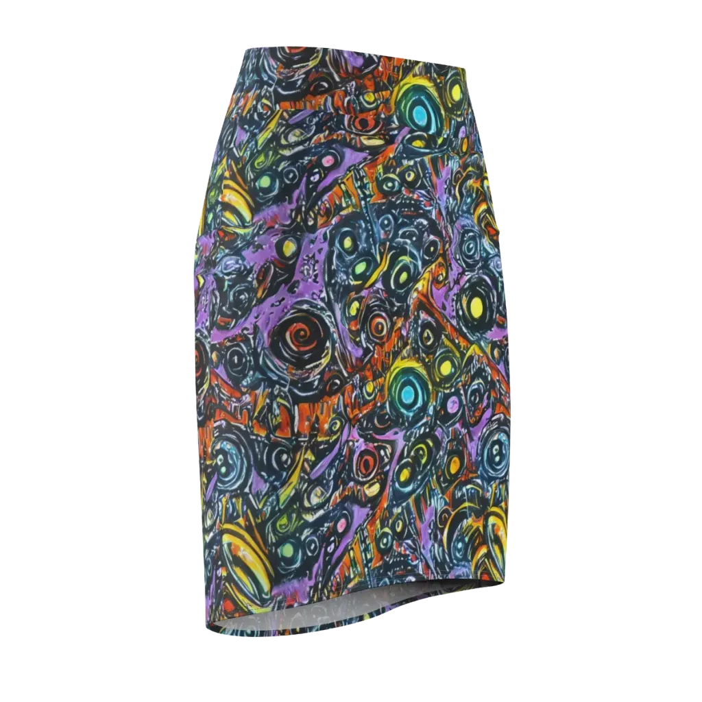 Luminous Static on Pencil Skirt — Front Side