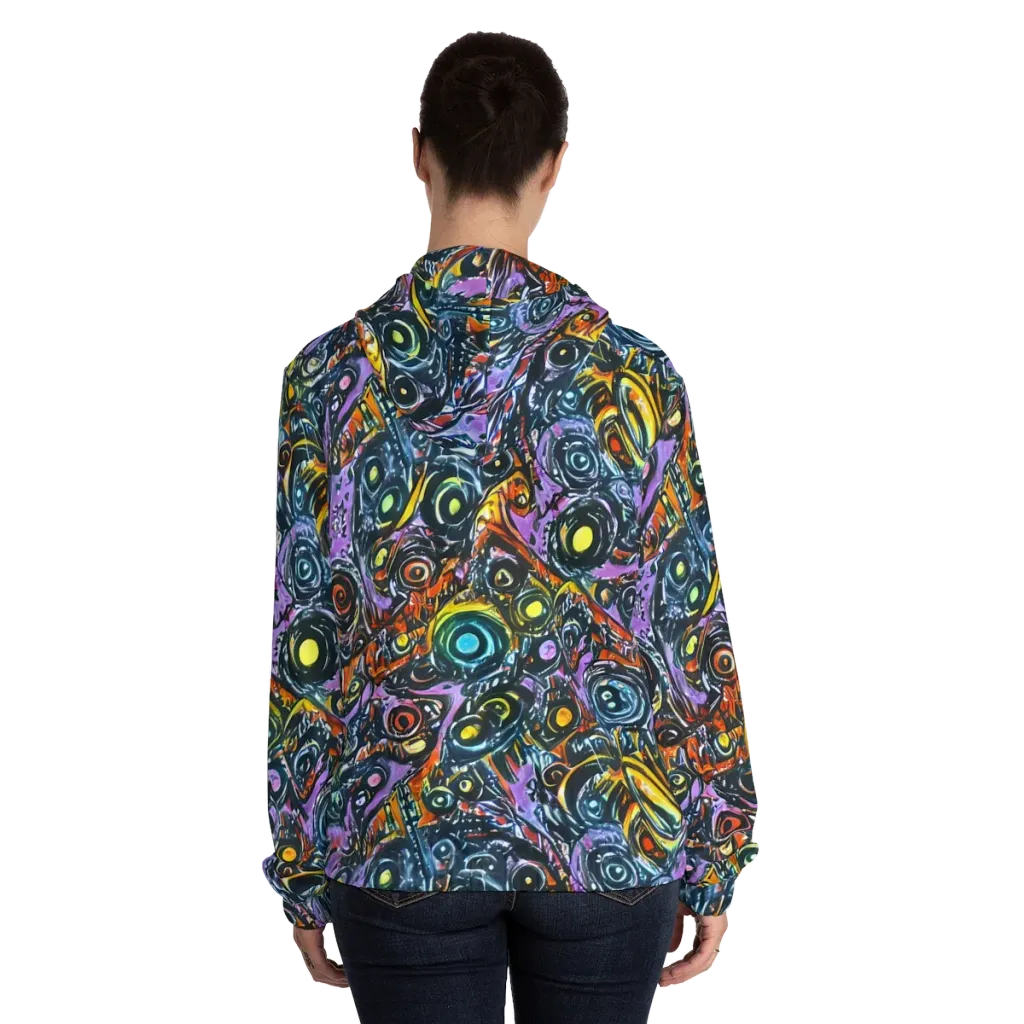 Luminous Static on Women's Full-Zip Hoodie — Back On Person