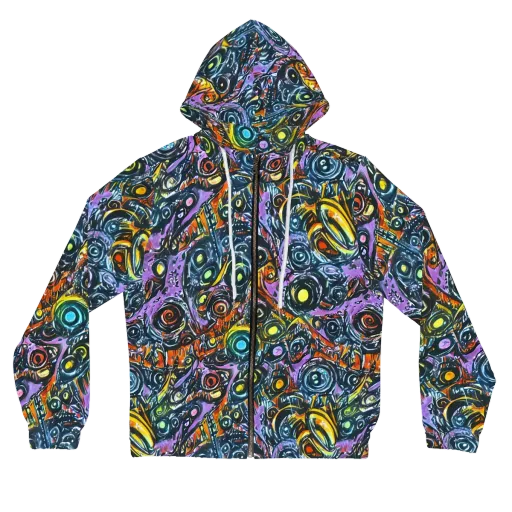 Luminous Static on a Women's Full-Zip Hoodie