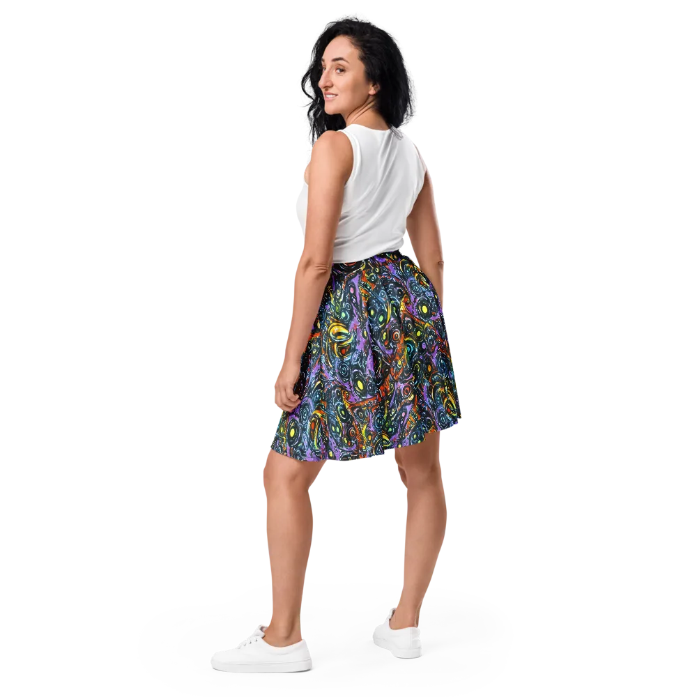 Luminous Static on Skater Skirt — Back