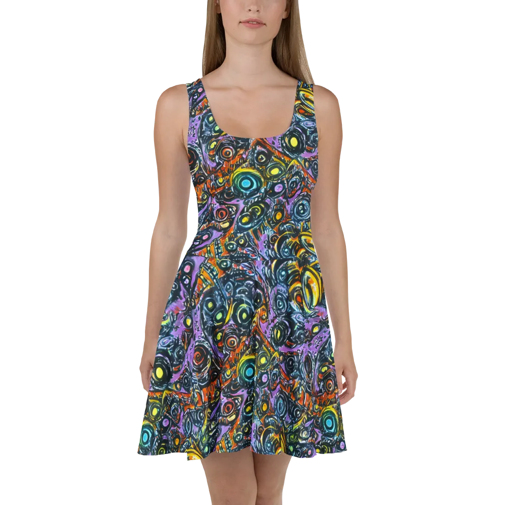 Luminous Static on Skater Dress — Front
