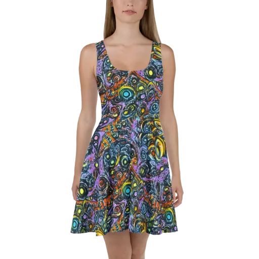 Luminous Static on a Skater Dress