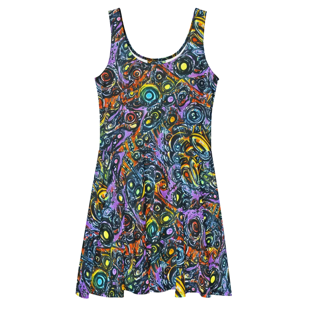 Luminous Static on Skater Dress — Front