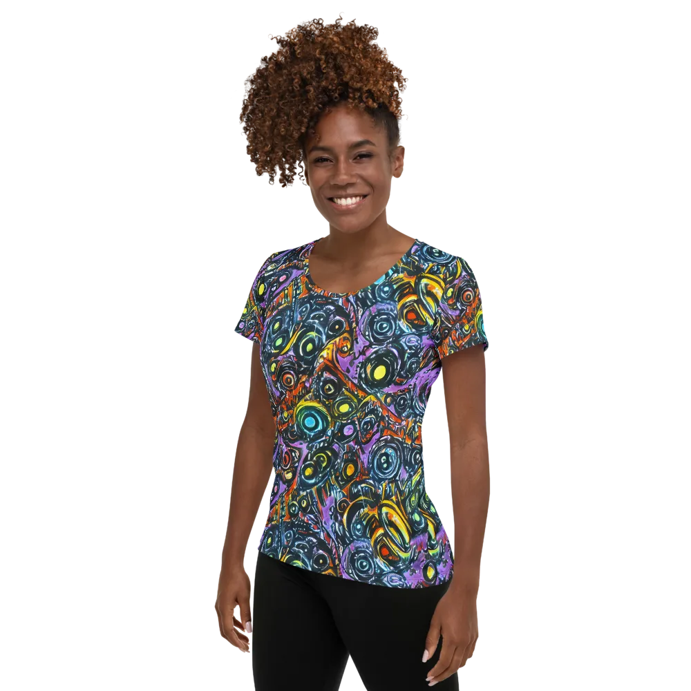 Luminous Static on Women's Athletic T-Shirt — Left