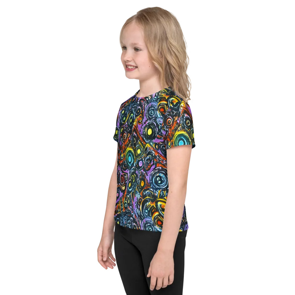 Luminous Static on Kids Crew Neck T-Shirt — Left