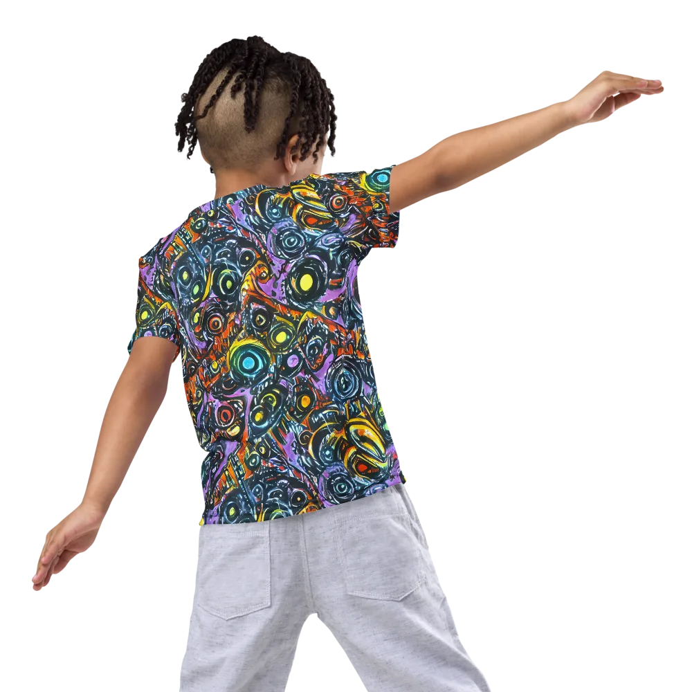 Luminous Static on Kids Crew Neck T-Shirt — Back