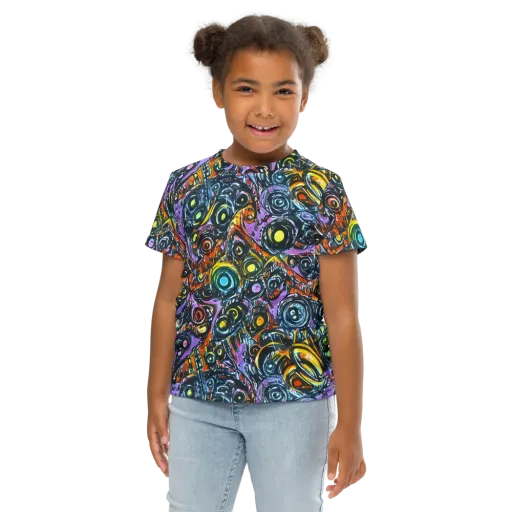 Luminous Static on a Kids Crew Neck T-Shirt