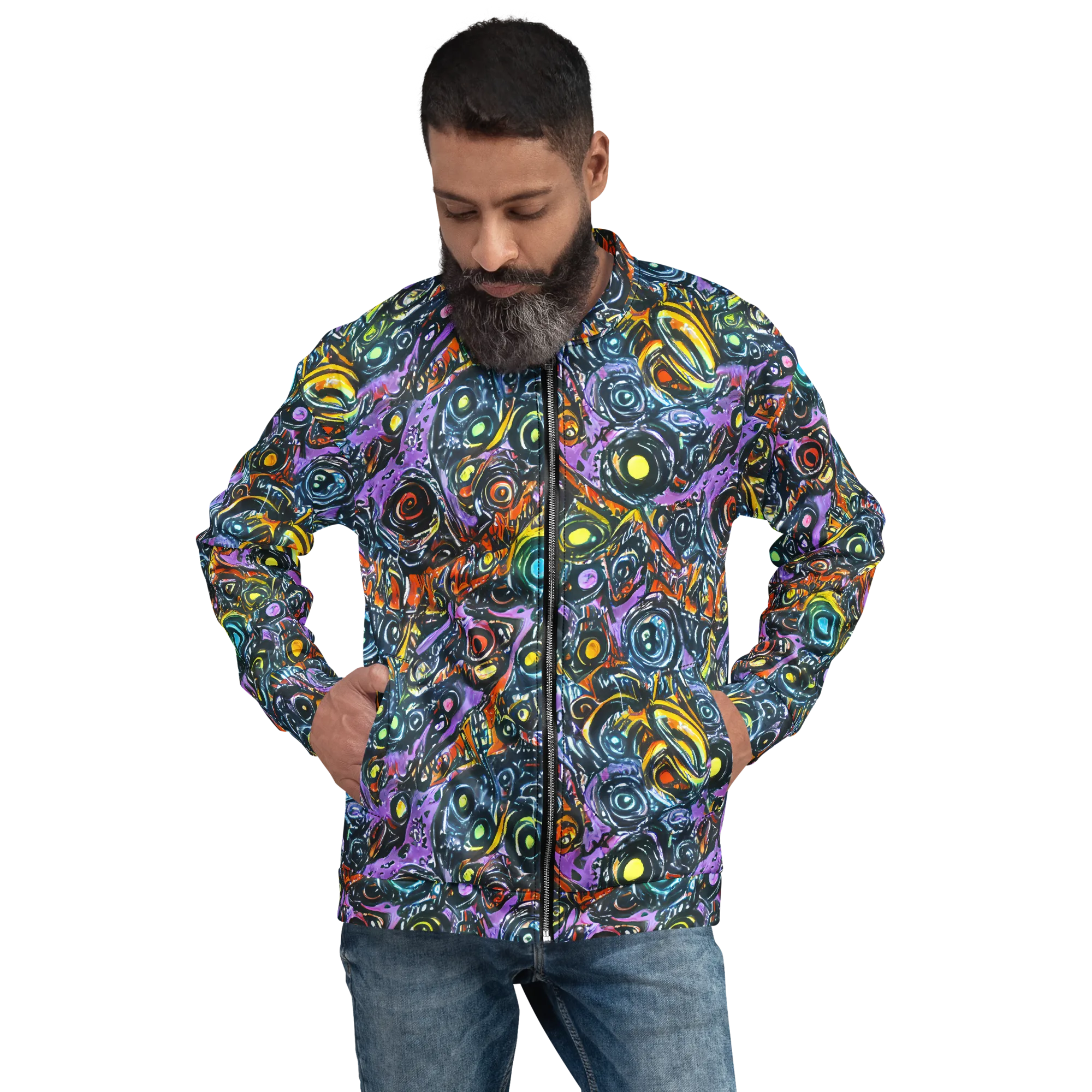 Luminous Static on Bomber Jacket — Front