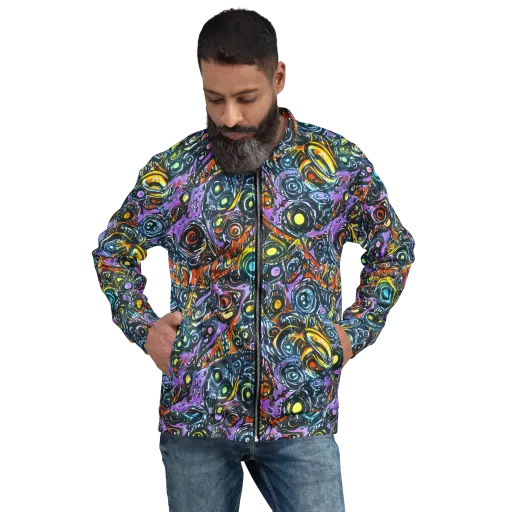 Luminous Static on a Bomber Jacket