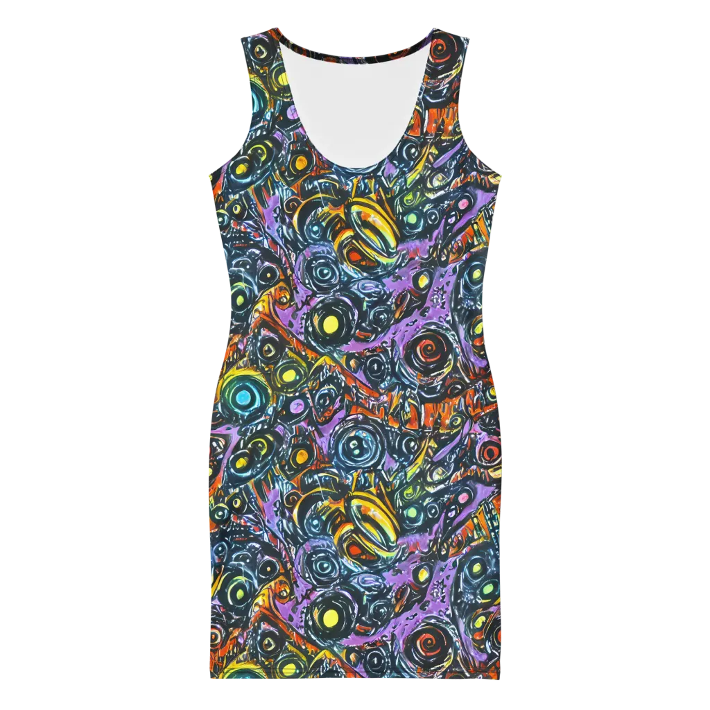 Luminous Static on Bodycon Dress — Front