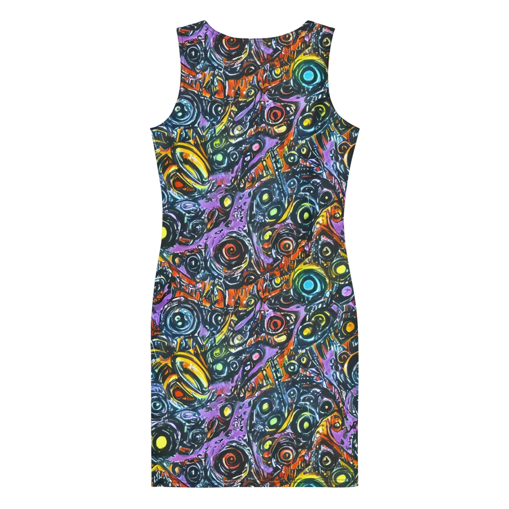 Luminous Static on Bodycon Dress — Back