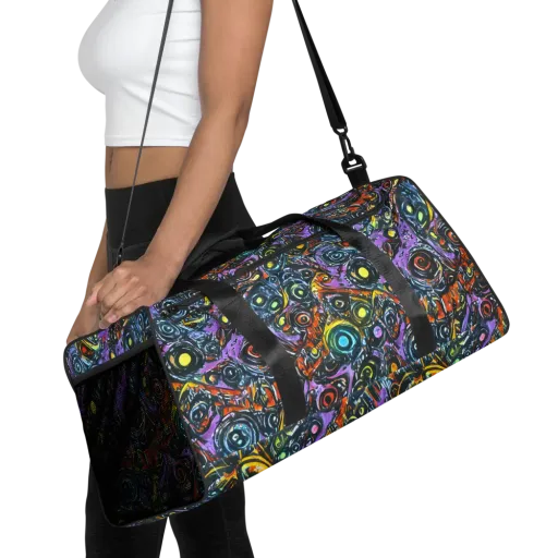 Luminous Static on a Duffle Bag