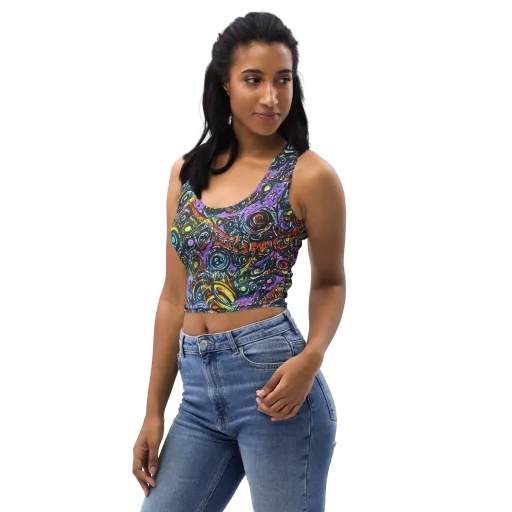 Luminous Static on a Crop Top