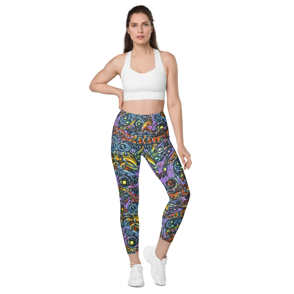 Luminous Static on Leggings with Pockets — Front
