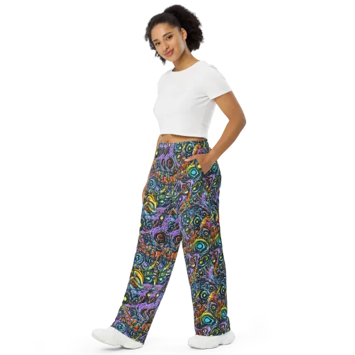 Luminous Static on a Wide-Leg Pants