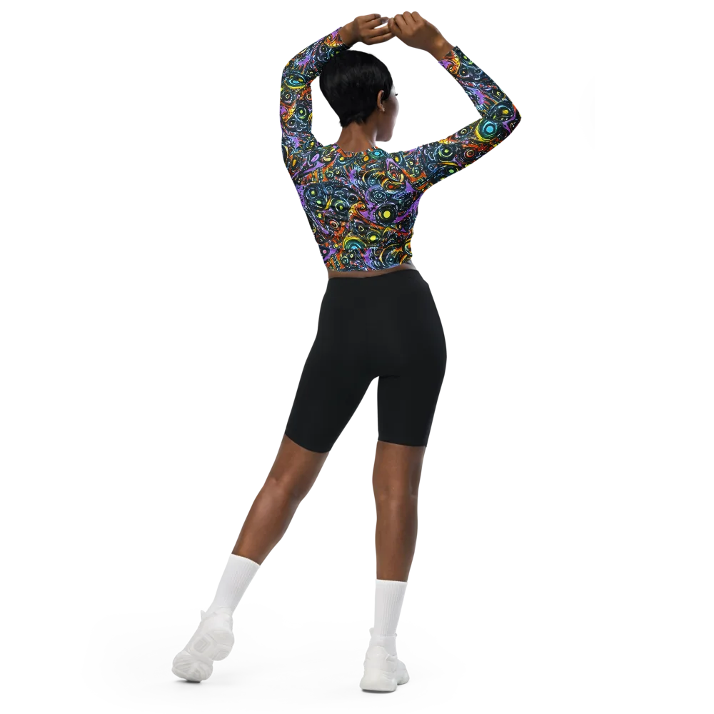 Luminous Static on Long Sleeve Crop Top — Back