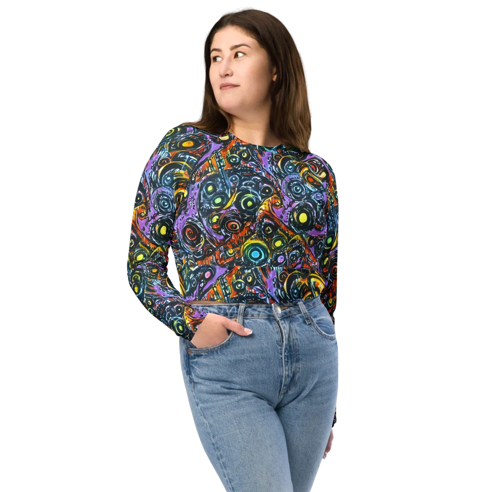 Luminous Static on Long Sleeve Crop Top — Front
