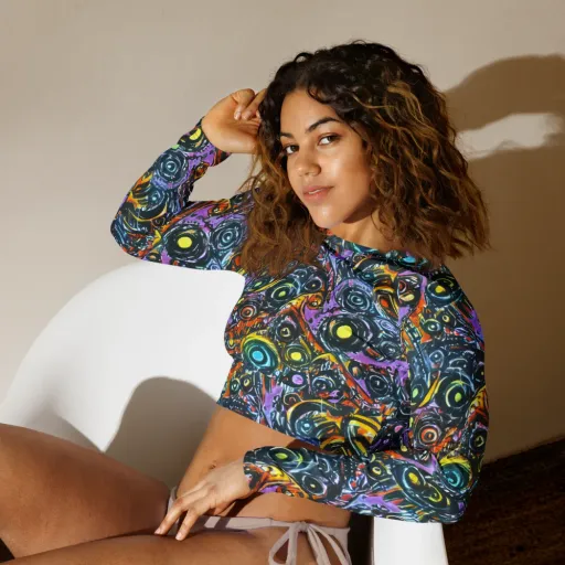 Luminous Static on a Long Sleeve Crop Top