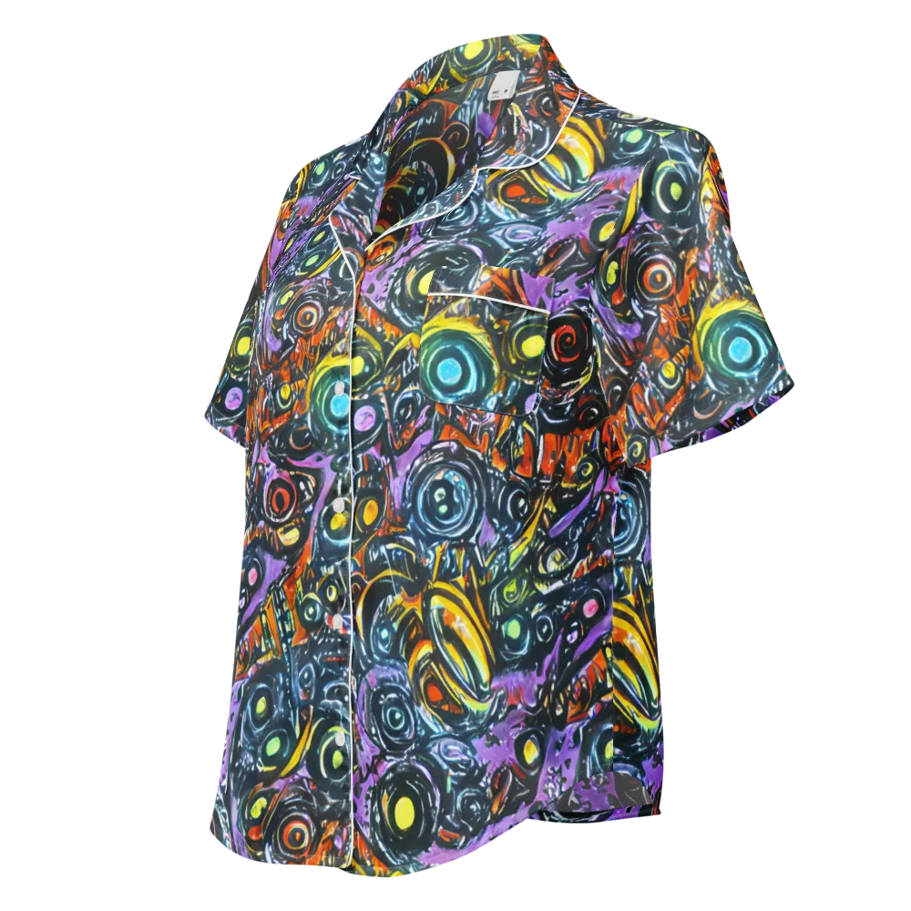 Luminous Static on Women's Short Sleeve Pajama Top — Left Front