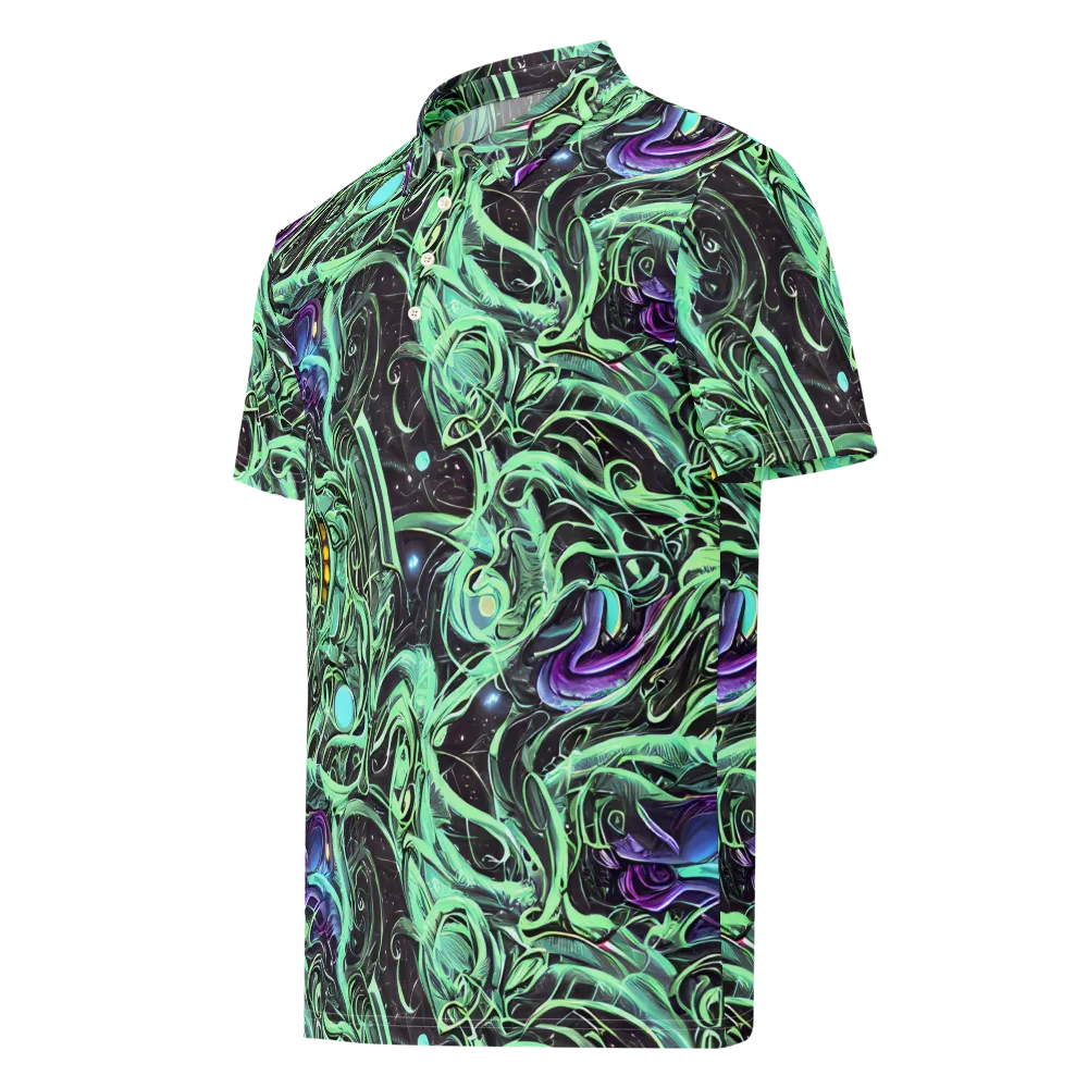 Mint Nebula on Men's Slim Fit Polo Shirt — Left Front