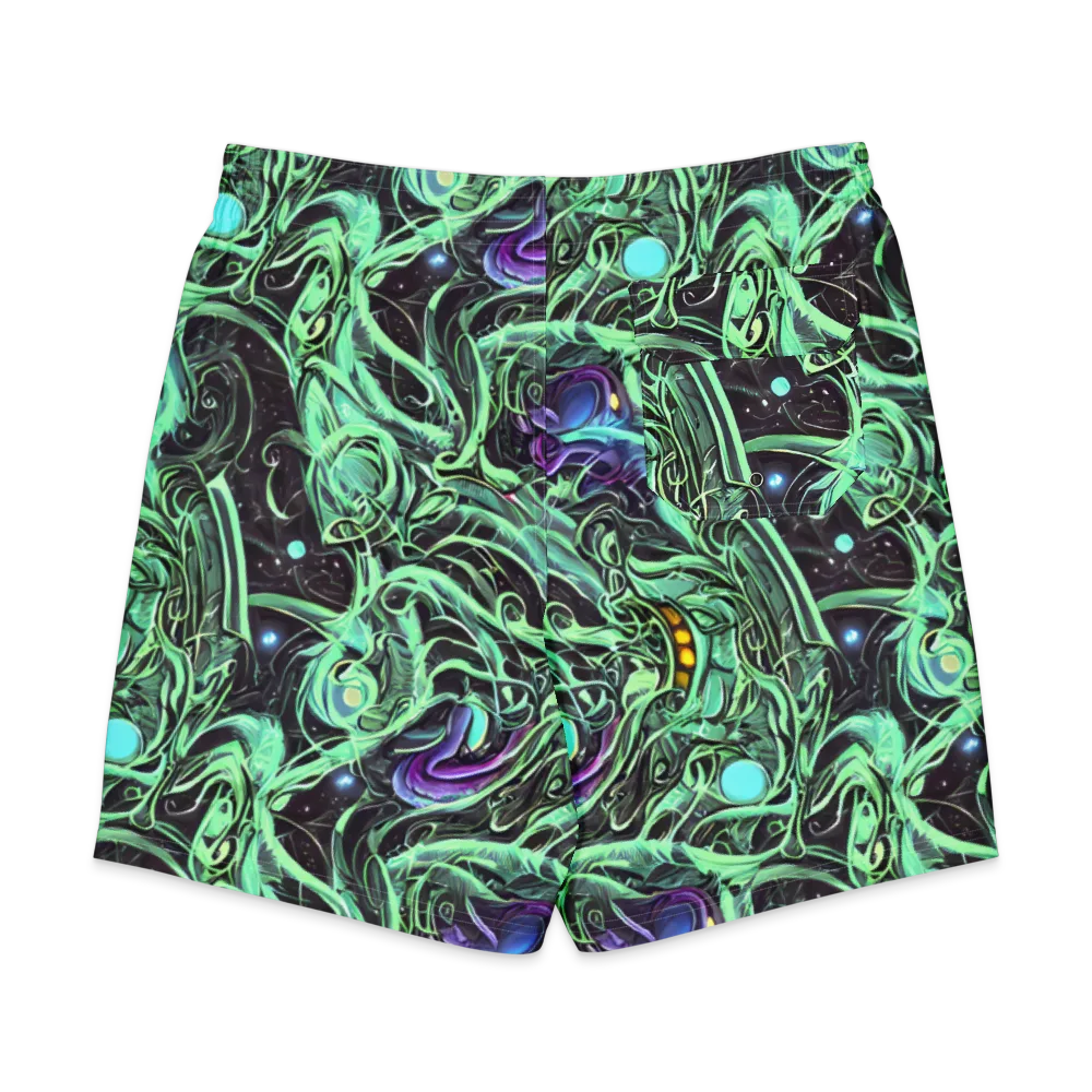 Mint Nebula on Men's Board Shorts — Back