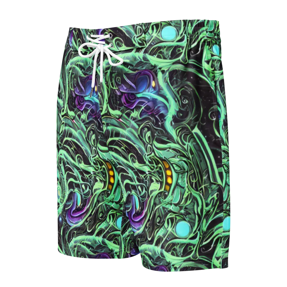 Mint Nebula on Men's Board Shorts — Front