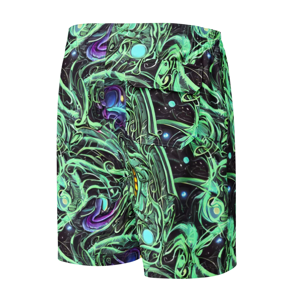 Mint Nebula on Men's Board Shorts — Back