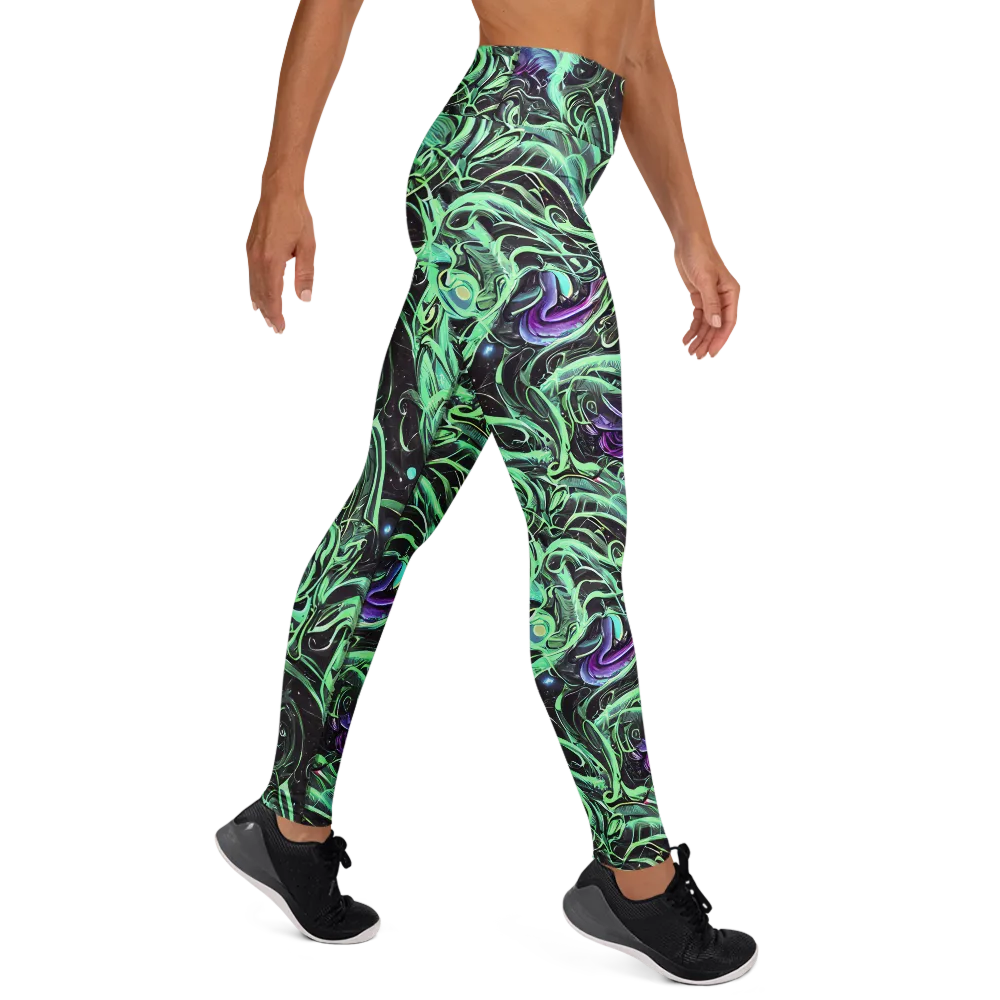 Mint Nebula on Yoga Leggings — Right