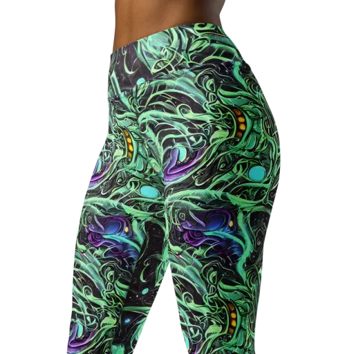 Mint Nebula on a Yoga Leggings