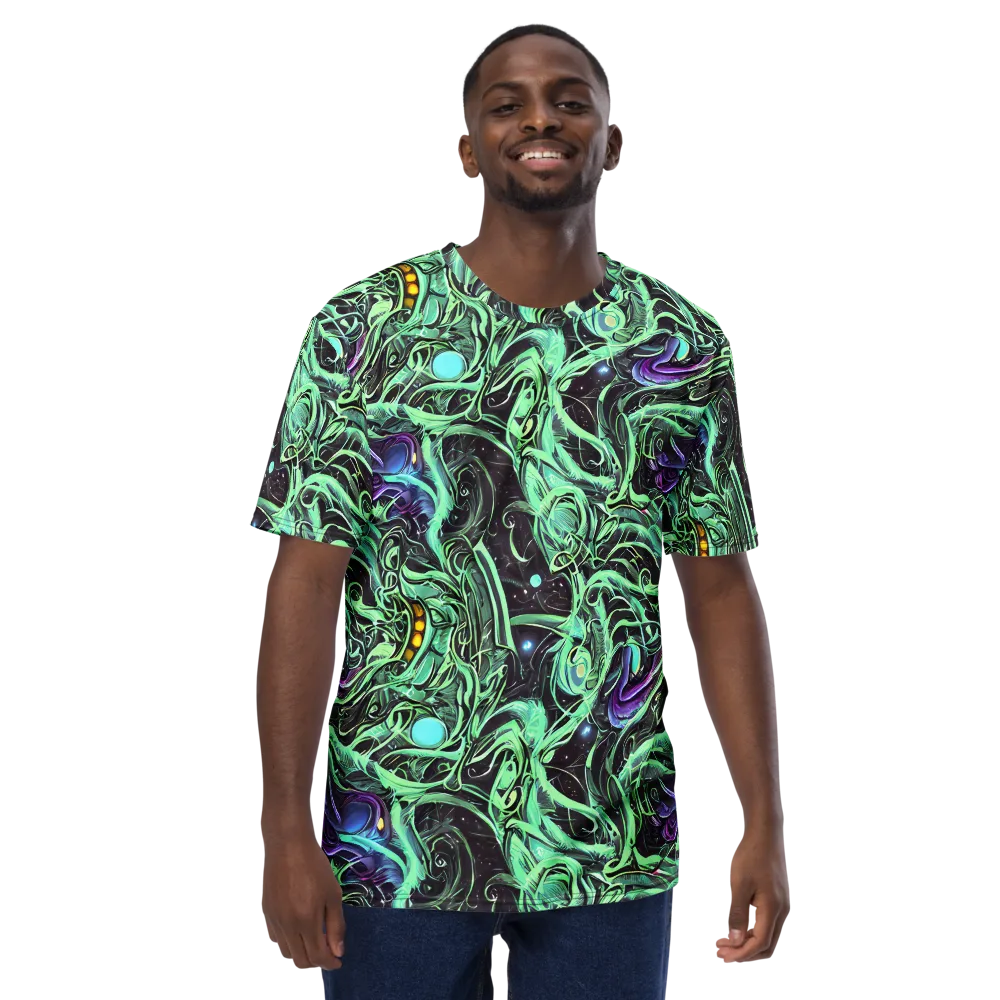 Mint Nebula on Men's Crew Neck T-Shirt — Front