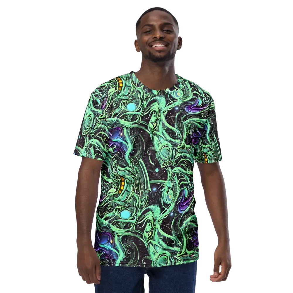 Mint Nebula on Men's Crew Neck T-Shirt — Front