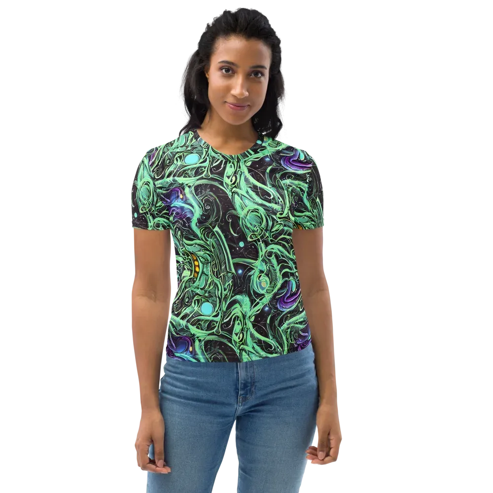 Mint Nebula on Women's Crew Neck T-Shirt — Front