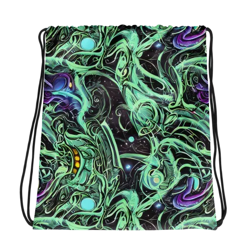 Mint Nebula on a Drawstring Bag