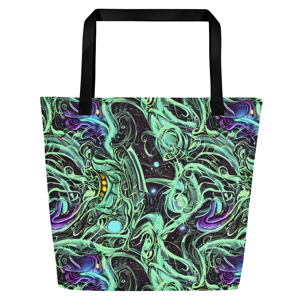 Mint Nebula on Large Tote Bag W/ Pocket — Front