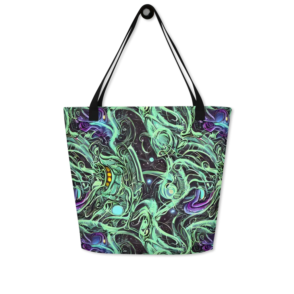 Mint Nebula on Large Tote Bag W/ Pocket — Front