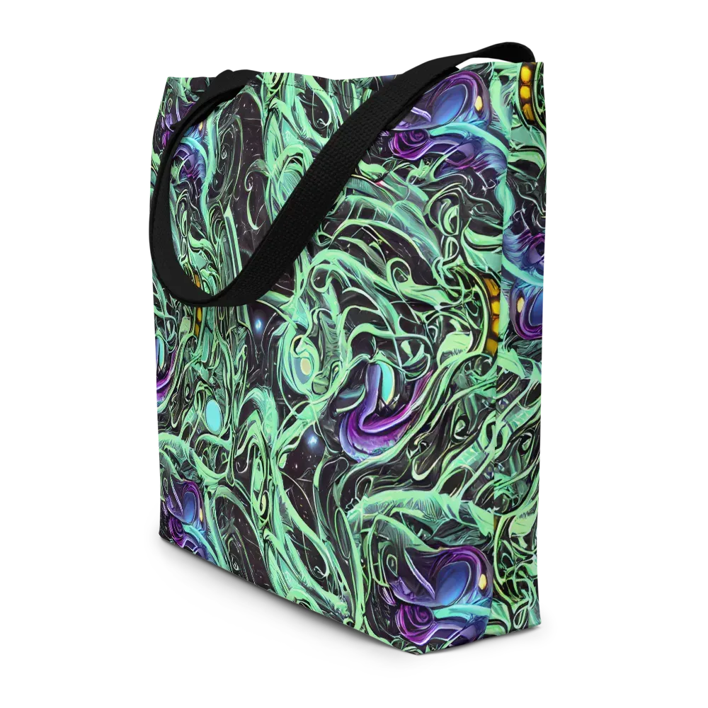 Mint Nebula on Large Tote Bag W/ Pocket — Front