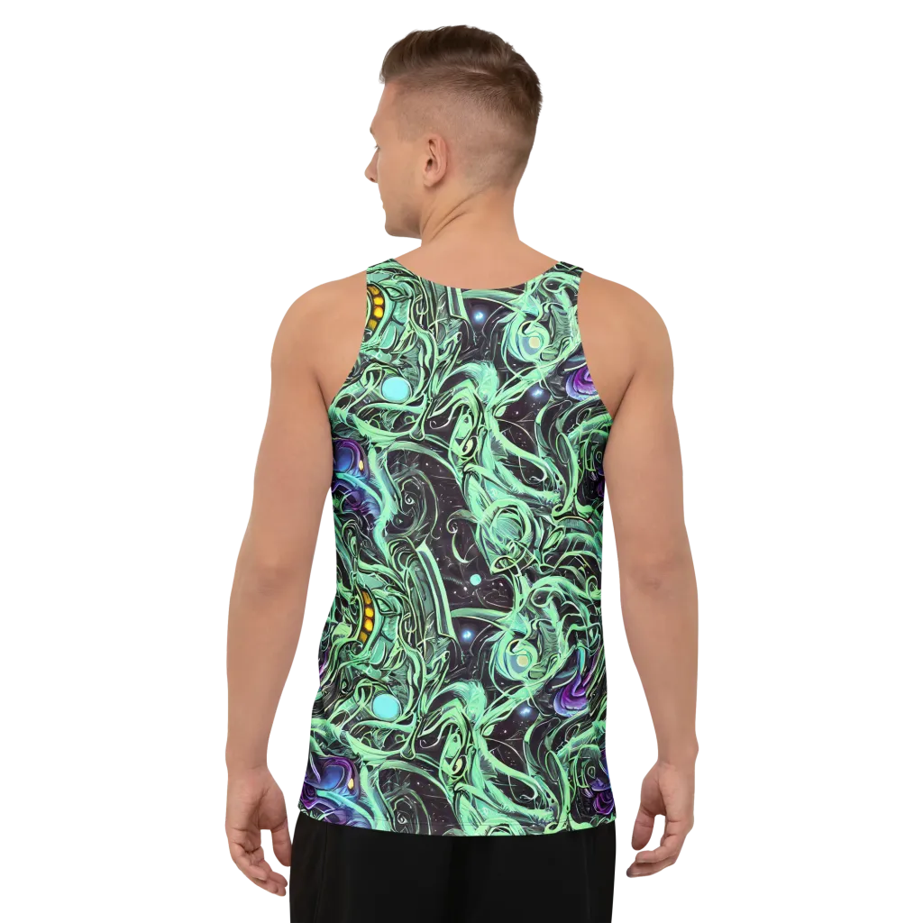 Mint Nebula on Men's Tank Top — Back