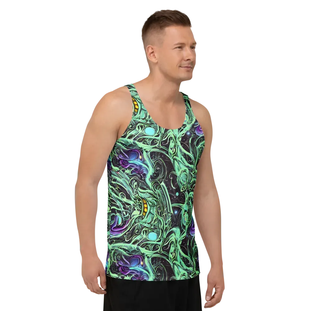 Mint Nebula on Men's Tank Top — Right Front