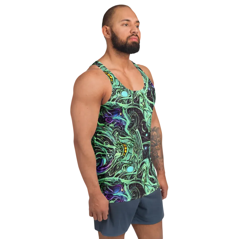 Mint Nebula on Men's Tank Top — Right Front