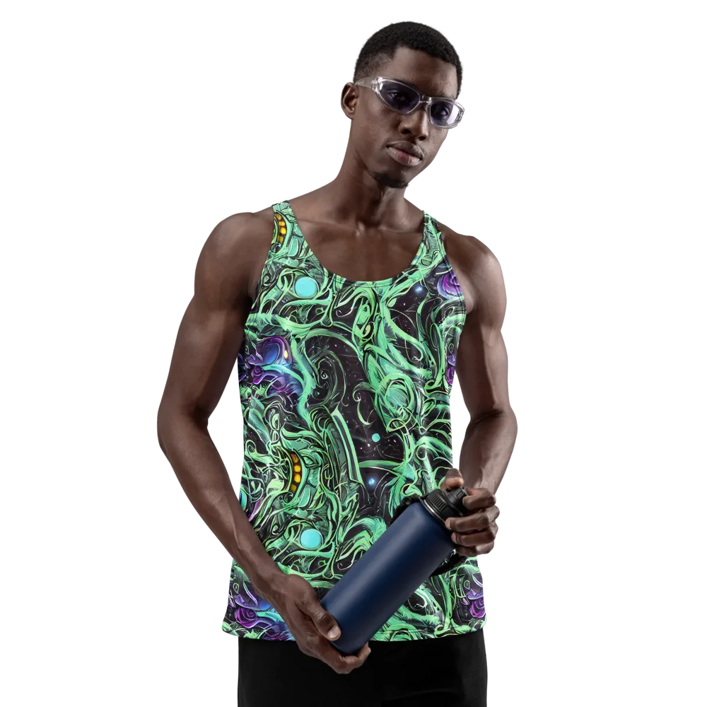 Mint Nebula on Men's Tank Top — Front