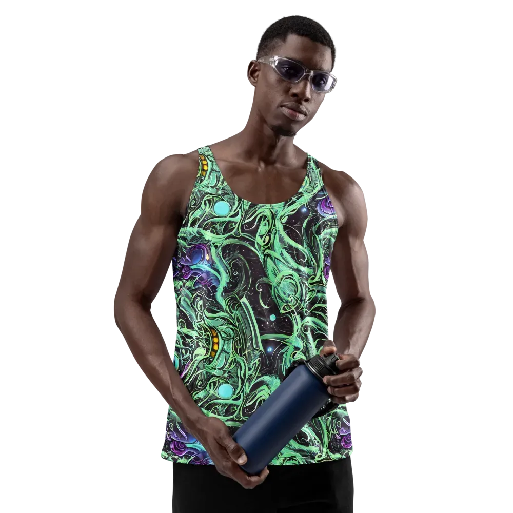 Mint Nebula on Men's Tank Top — Front