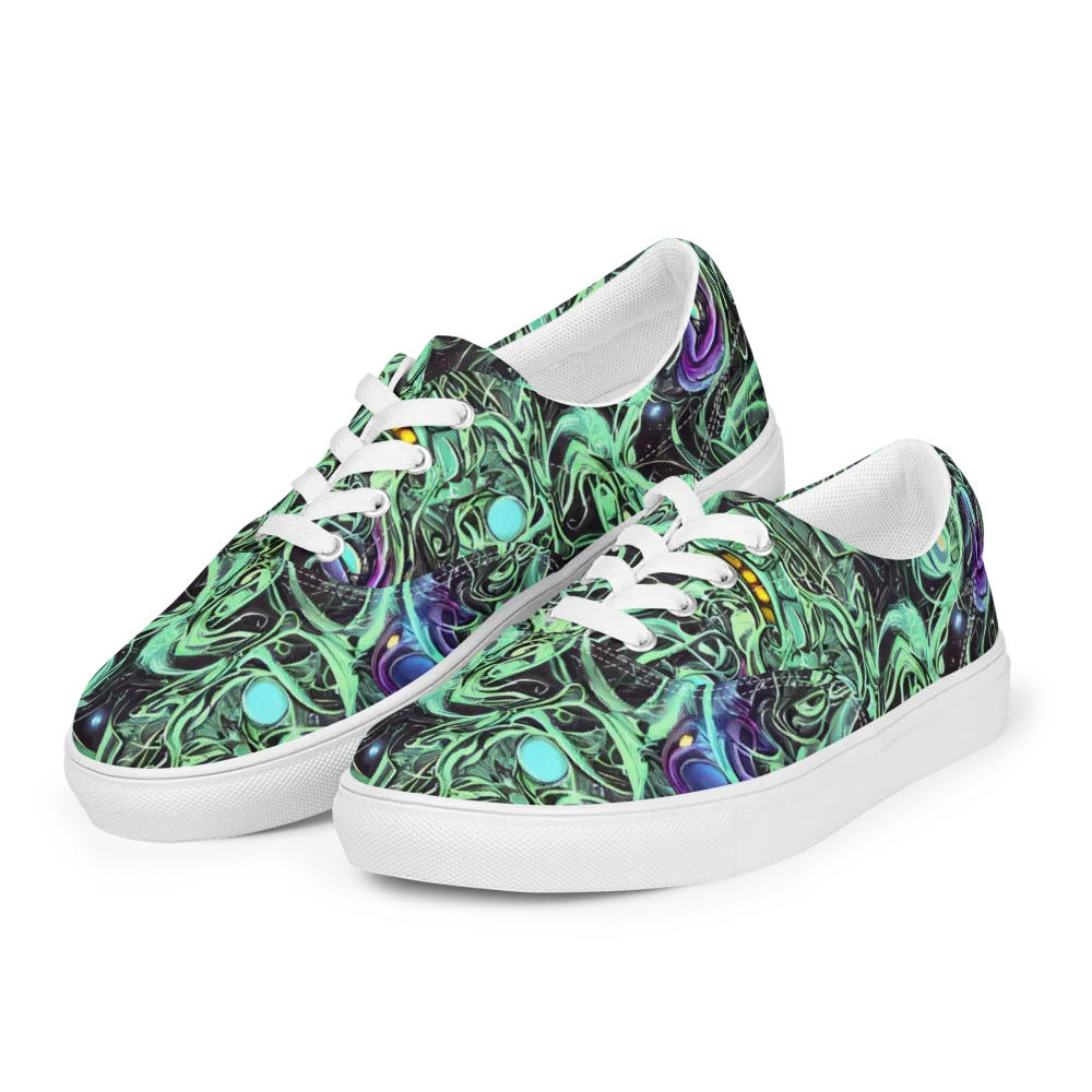 Mint Nebula on Men's Lace-Up Canvas Shoes — Left Front