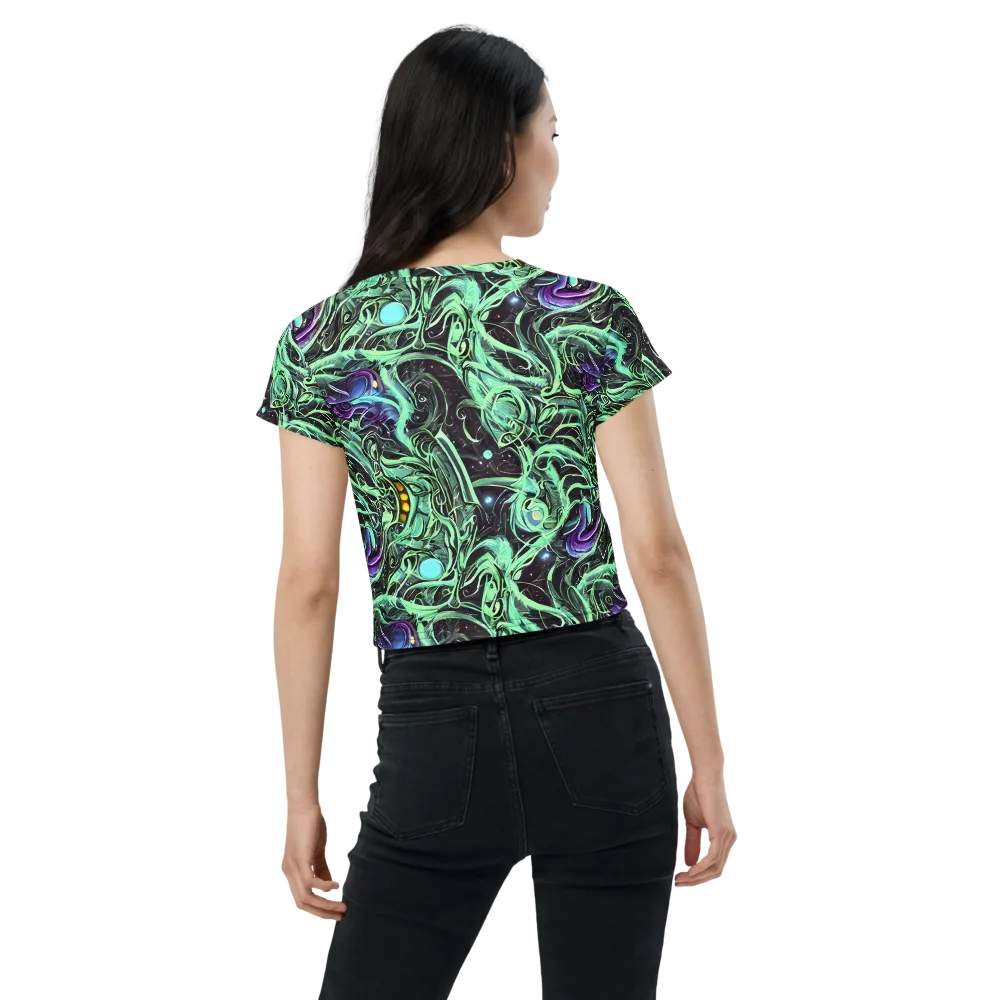 Mint Nebula on Crop Tee — Back