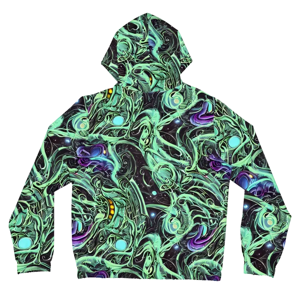 Mint Nebula on Women's Full-Zip Hoodie — Back