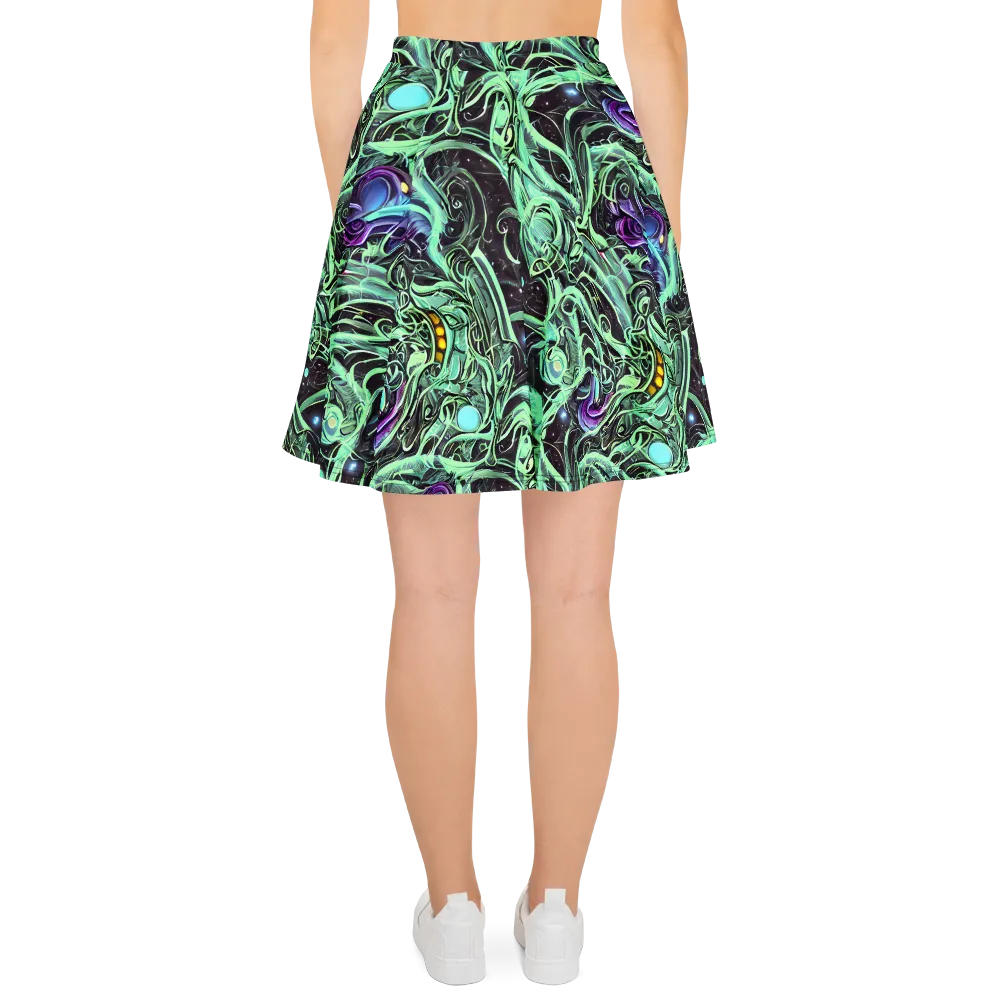 Mint Nebula on Skater Skirt — Back